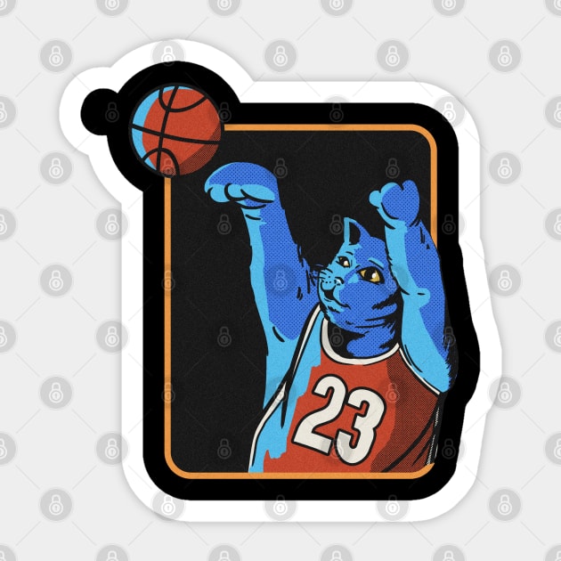 basketball the cat Sticker by Translucia